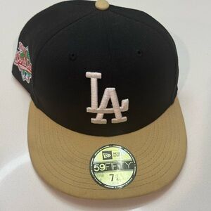 New Era Black and Tan/Gold LA Dodgers Hat